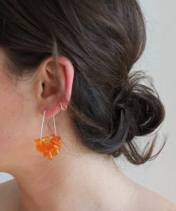 Giulia Letzi + META Jewelry Leona Upcycled Drop Earrings - Orange