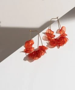 Giulia Letzi + META Jewelry Leona Upcycled Drop Earrings - Coral