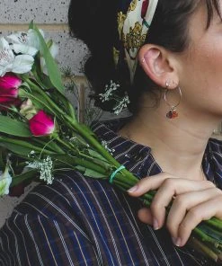 Giulia Letzi + META Jewelry Rainbow Upcycled Hoop Earrings - Blue + Blush