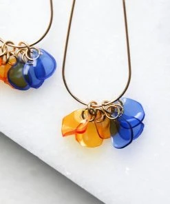 Giulia Letzi + META Jewelry Ginevra Upcycled Drop Earrings - Blue + Orange