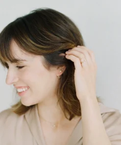 Sara Patino Jewelry Gold Recycled Hoop - White Topaz Best Sellers 8 Sara Patino Jewelry Gold Recycled Hoop - White Topaz Best Sellers