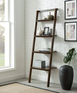 Greenington Currant Leaning Bookshelf - Black Walnut