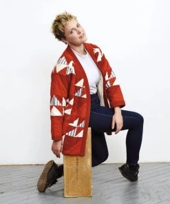 Haptic Lab Sale Flying Geese Quilt Coat