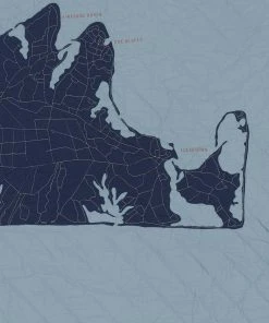 Haptic Lab Martha's Vineyard Map Throw Quilt Home Goods