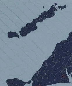 Haptic Lab Martha's Vineyard Map Throw Quilt Home Goods