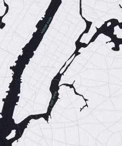 Haptic Lab Home Goods New York Harbor Map Throw Quilt