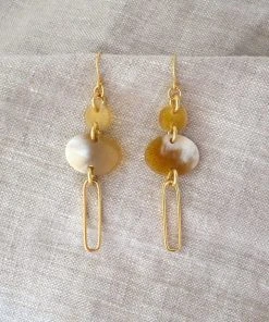 Hathorway Kinh Thanh Horn Drop Earrings - Honey Jewelry