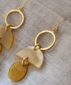 Hathorway Jewelry Mỹ Sơn Moon Horn Dangle Earrings