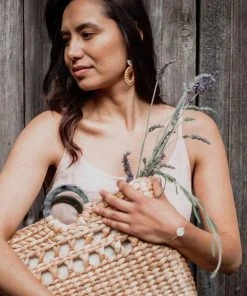 Hathorway Phu Quoc Horn Handle Water Hyacinth Tote Bag Accessories