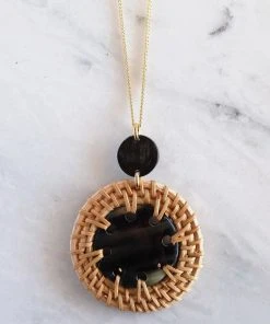 Hathorway Jewelry Thuy Binh Horn And Rattan Pendant Necklace