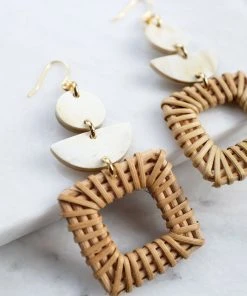 Hathorway Tu Horn And Rattan Earrings Jewelry