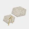 Slash Objects Hex Recycled Rubber Trivet Set - Sand