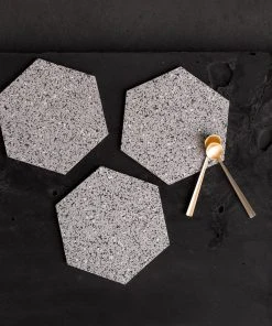 Slash Objects Hex Recycled Rubber Trivet Set - Gris Kitchen + Dining