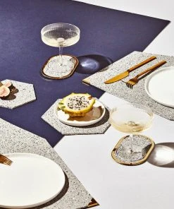 Slash Objects Hex Recycled Rubber Trivet Set - Gris Kitchen + Dining