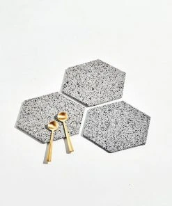Slash Objects Hex Recycled Rubber Trivet Set - Gris Kitchen + Dining