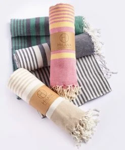 Hilana: Upcycled Cotton Fethiye Upcycled Turkish Towel - Pink