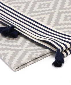 Hilana: Upcycled Cotton Home Goods Merida Upcycled Turkish Towel / Blanket - Gray