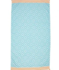 Hilana: Upcycled Cotton Merida Upcycled Turkish Towel / Blanket - Turquoise