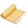Hilana: Upcycled Cotton Yalova Upcycled Marbled Turkish Towel / Blanket - Yellow Best Sellers