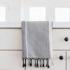 Home & Loft Tribeca Turkish Hand Towel - Gray Stripe