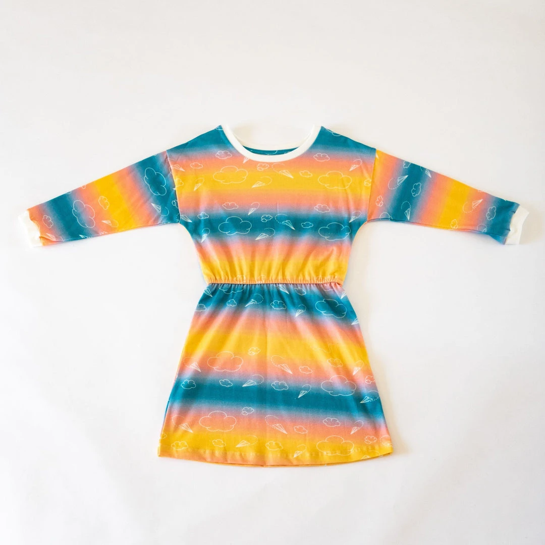 Honey Cake Tiger Kids' Sky's The Limit Long Sleeve Dress Honey Cake Tiger Kids' Sky's The Limit Long Sleeve Dress