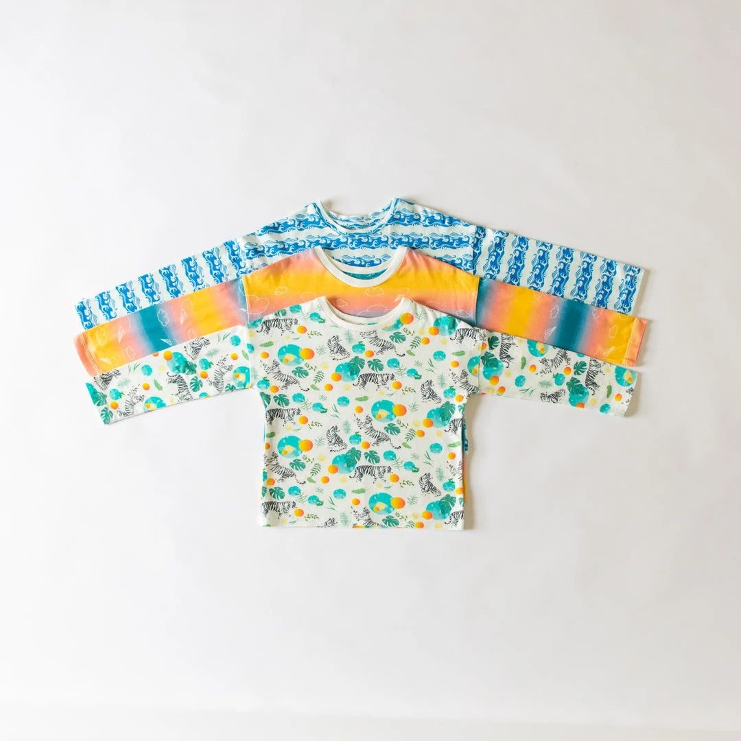 Honey Cake Tiger Kids' Unisex Long Sleeve Tee - Sky's The Limit Honey Cake Tiger Kids' Unisex Long Sleeve Tee - Sky's The Limit