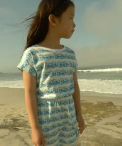 Honey Cake Tiger Kids' Hello Fun Wave Short Sleeve Dress