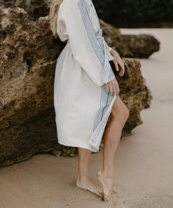 Home & Loft Hudson Unisex Long Turkish Robe - Royal Blue