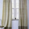 Ichcha Handcrafted Border Creme Black Curtain