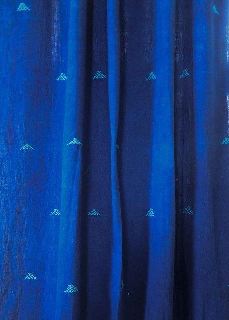 Ichcha Handcrafted Border Indigo Curtain 3 Ichcha Handcrafted Border Indigo Curtain