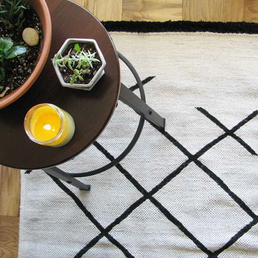 Ichcha Home Goods Cross Hatch Dhurrie Rug 3 Ichcha Home Goods Cross Hatch Dhurrie Rug