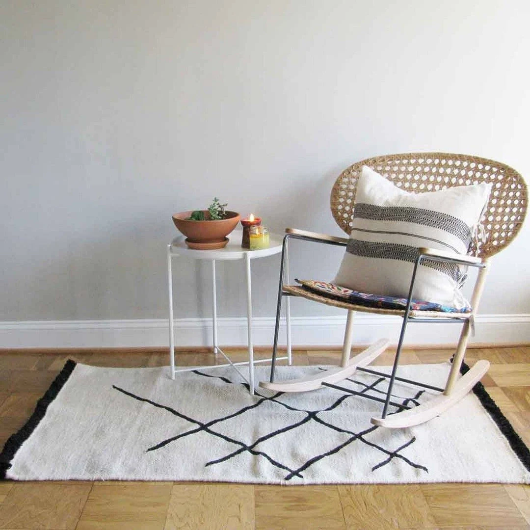 Ichcha Home Goods Cross Hatch Dhurrie Rug 2 Ichcha Home Goods Cross Hatch Dhurrie Rug