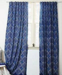 Ichcha Greece Indigo Curtain Panel