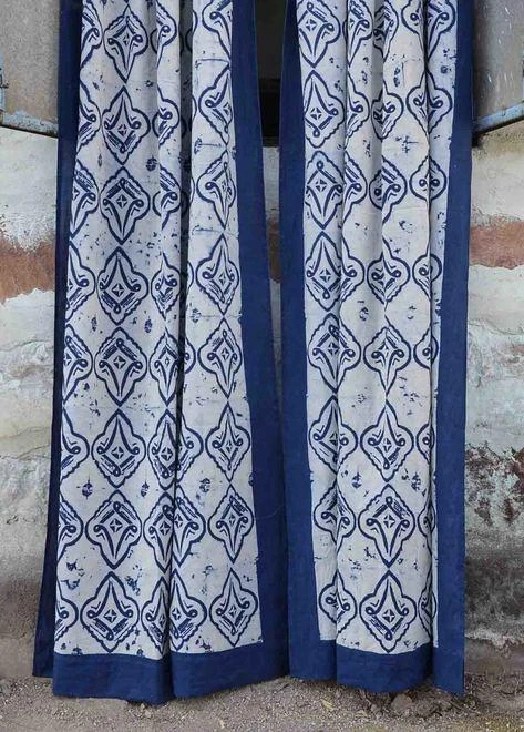 Ichcha Linocut Curtain Handcrafted 1 Ichcha Linocut Curtain Handcrafted