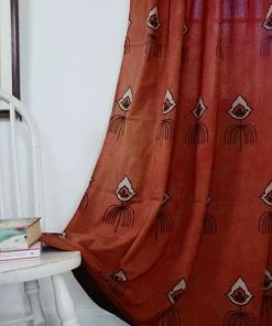 Ichcha Nazar Coral Rust Curtain Panel