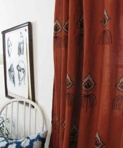 Ichcha Nazar Coral Rust Curtain Panel