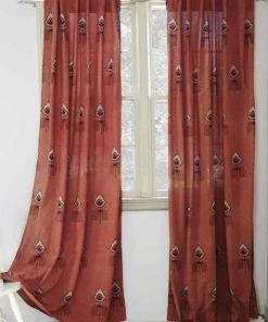 Ichcha Nazar Coral Rust Curtain Panel