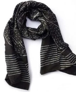 Ichcha Handcrafted Nimboo Black Scarf