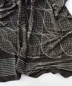 Ichcha Handcrafted Nimboo Black Scarf