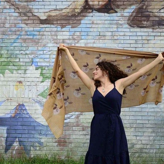 Ichcha Padma Golden Mustard Scarf 4 Ichcha Padma Golden Mustard Scarf