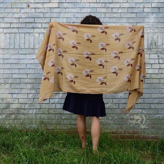 Ichcha Padma Golden Mustard Scarf 2 Ichcha Padma Golden Mustard Scarf