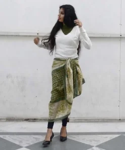 Ichcha Accessories Green Rose Scarf 4 Ichcha Accessories Green Rose Scarf