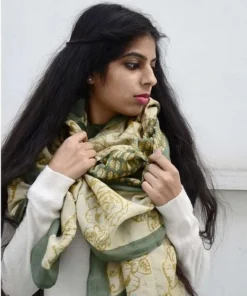 Ichcha Accessories Green Rose Scarf 2 Ichcha Accessories Green Rose Scarf