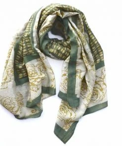 Ichcha Accessories Green Rose Scarf