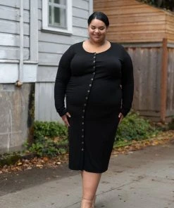 Altar Ila Upcycled Modal Dress - Black Clothing