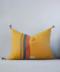 Soil To Studio Ira Linen Throw Pillow Cover - Dandelion Yellow