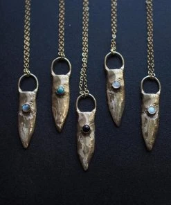 Iron Oxide Brass Shield Necklace Jewelry