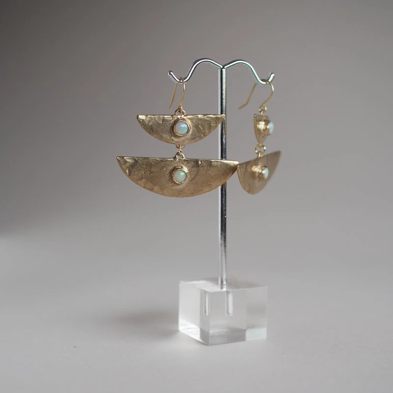 Iron Oxide Stacked Moon Earrings 1 Iron Oxide Stacked Moon Earrings