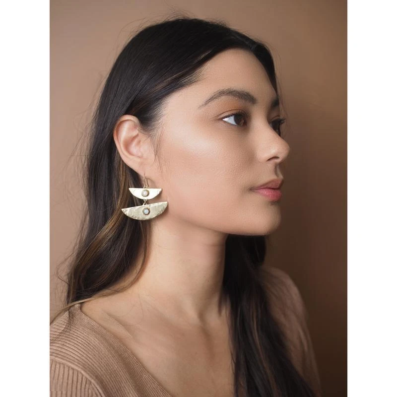 Iron Oxide Stacked Moon Earrings 2 Iron Oxide Stacked Moon Earrings