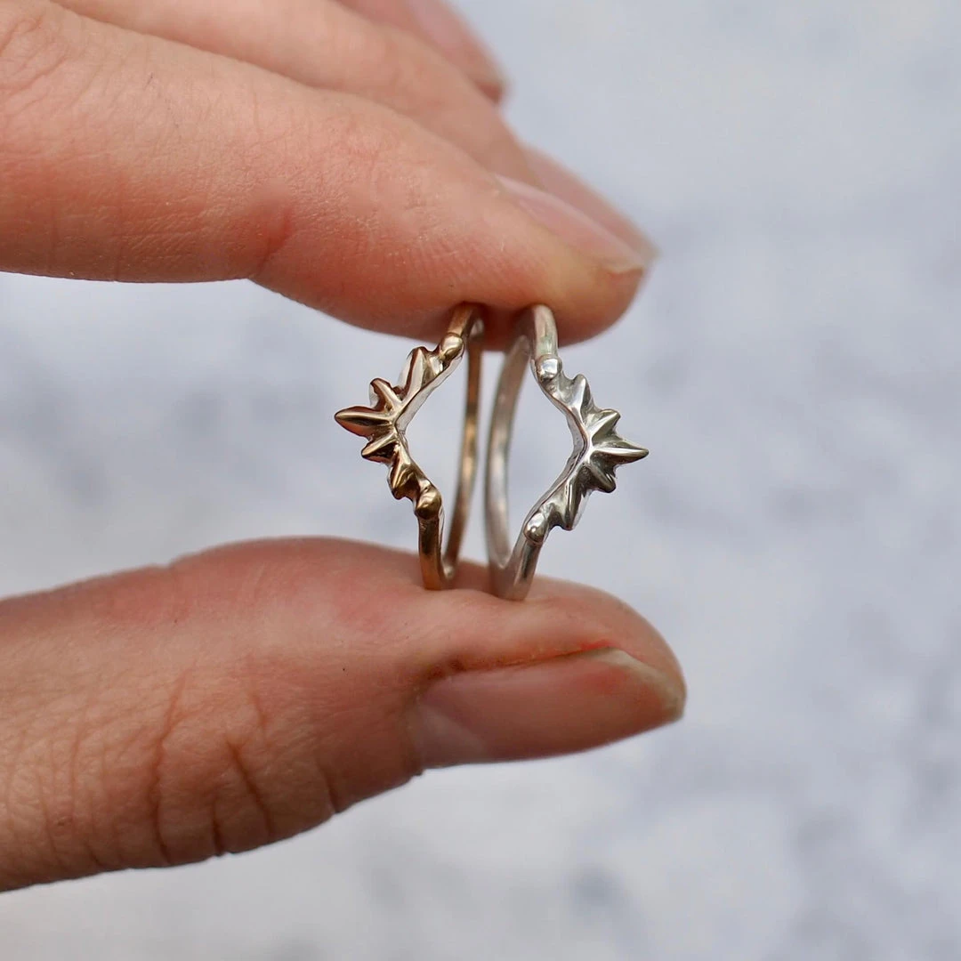 Iron Oxide Sunburst Stacking Ring Jewelry 4 Iron Oxide Sunburst Stacking Ring Jewelry